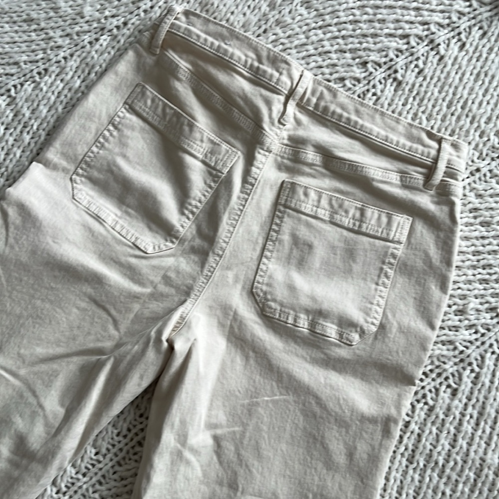 LOFT Cream The Wide Leg Jeans Raw Hems 28 6 Worn Once - Picture 7 of 7